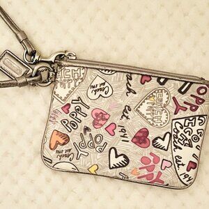 COACH Poppy Wristlet-Silver Trim
